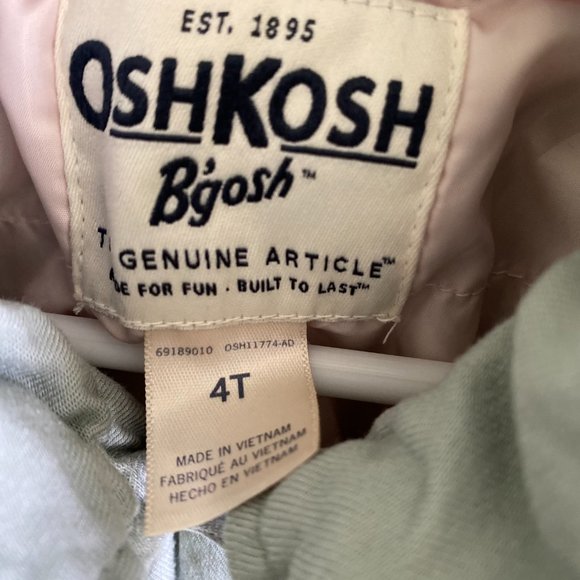 Oshkosh B'Gosh Olive Green Spring Summer Light Girls Jacket Floral Kids | Sz 4T - Picture 4 of 6